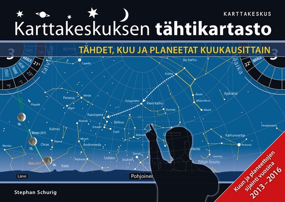 Karttakeskuksen tähtikartasto : Tähdet, kuu ja planeetat kuukausittain