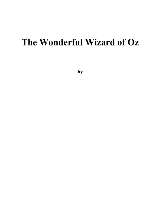 The Wonderful Wizard of Oz