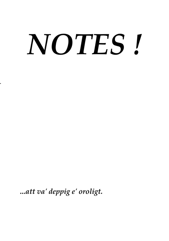 NOTES !: ... att va' deppig e' oroligt