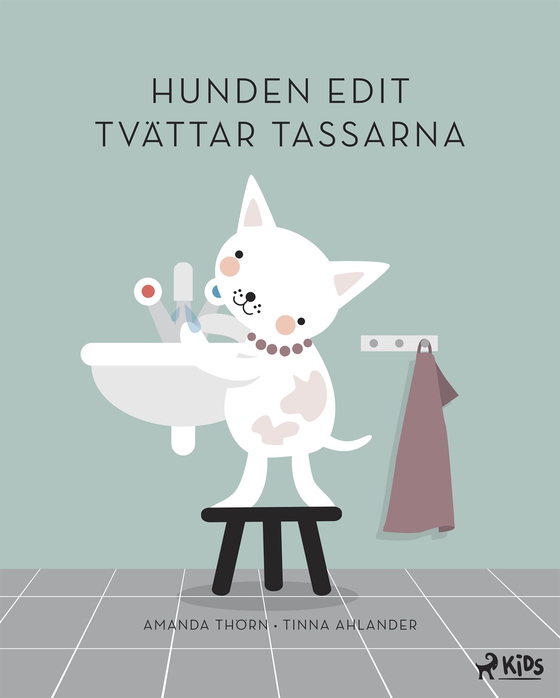 Hunden Edit tvättar tassarna