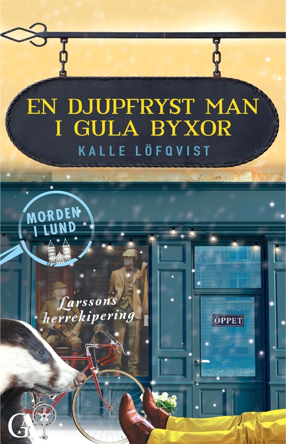 En djupfryst man i gula byxor