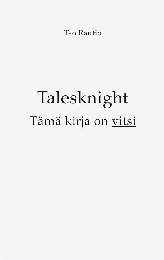 Talesknight: Tämä kirja on vitsi
